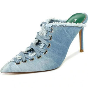 The Texas Mule - THE DENIM COLLECTION BY JACQUITA Denim Sandals Stiletto Heels